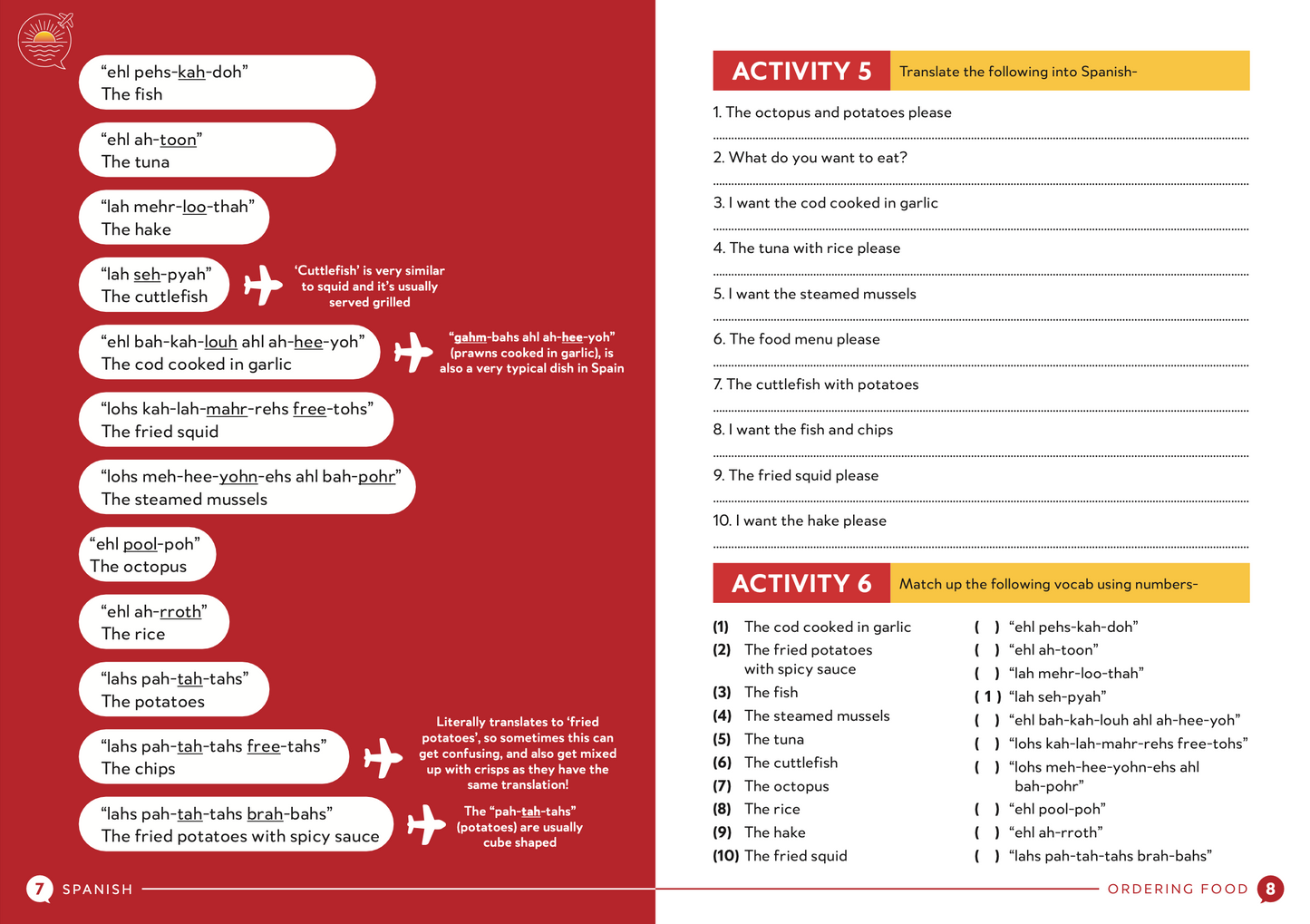 'Ordering food' activity booklet